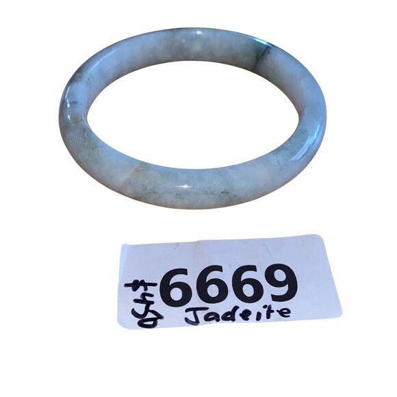 Jadeite Bangle Bracelet Grade A Natural Green Hues Polished Finish Elegant Desig - Picture 2 of 4